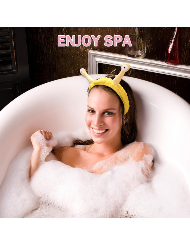 Diadema Elástica Jowmoy Caracol Amarillo para Maquillaje