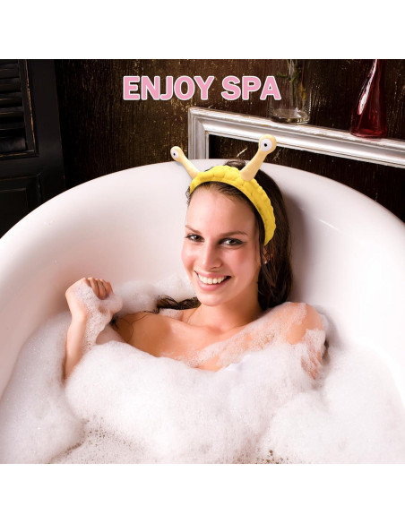 Diadema Elástica Jowmoy Caracol Amarillo para Maquillaje