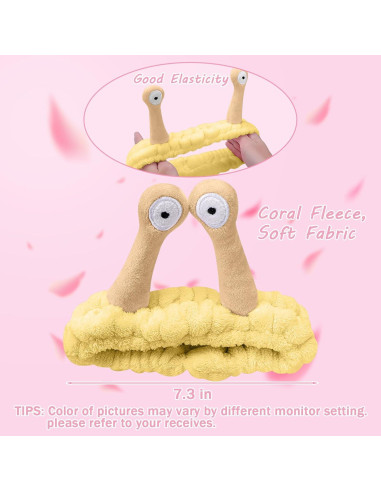 Diadema Elástica Jowmoy Caracol Amarillo para Maquillaje