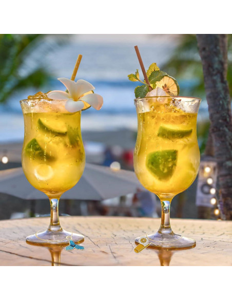 Marcadores de Copas de Vino Temáticos de Playa ESUOHYM - 30 Piezas