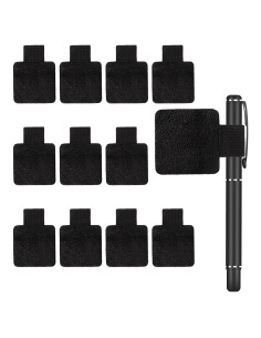 12 Soportes de Lazo para Bolígrafo Autoadhesivos AUXBC Negro