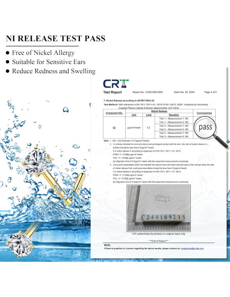 Anillos de Nariz BESTEEL Oro Relleno 14K 20G 10Pcs Hipoalergénicos