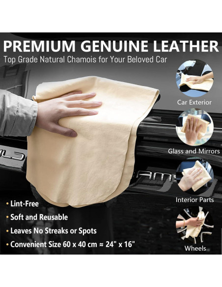 Paño de Chamois Airlab 61x41 cm 2 Unidades Cuero Natural