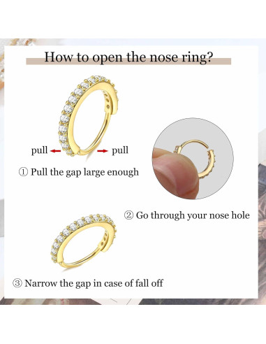 Anillos de Nariz BESTEEL Oro Relleno 14K 20G 10Pcs Hipoalergénicos