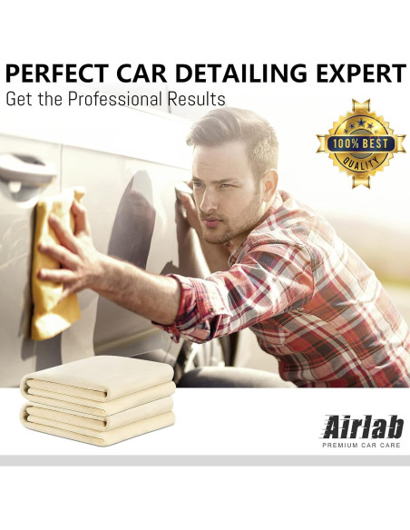 Paño de Chamois Airlab 61x41 cm 2 Unidades Cuero Natural