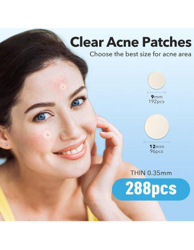 Parches para Granos QUSTERE Hidrocoloide 288 Unidades 9mm 12mm