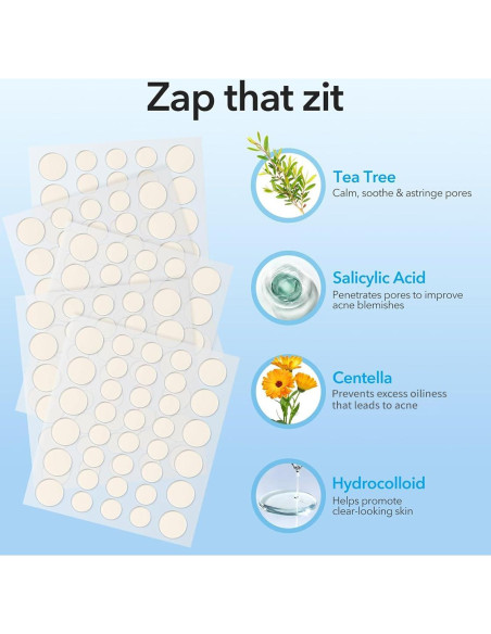 Parches para Granos QUSTERE Hidrocoloide 288 Unidades 9mm 12mm