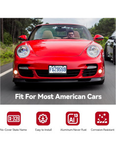 Marco de Placa de Licencia Aluminio Mate Ohuhu 2 Pcs 20x30 cm 2