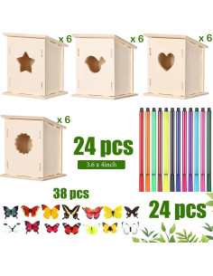 Kit de Casa para Aves de Madera DIY Outus 24 Piezas 2