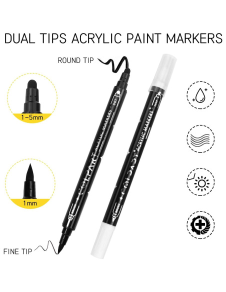 Marcadores de Pintura Acrílica YullTaiy Doble Punta 8 Unidades