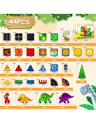 Juego de Azulejos Magnéticos Magneverse Dinosaurios 1.14 kg
