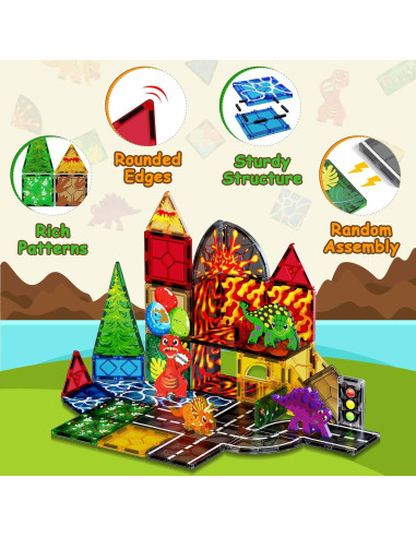 Juego de Azulejos Magnéticos Magneverse Dinosaurios 1.14 kg
