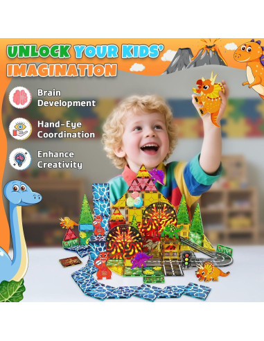 Juego de Azulejos Magnéticos Magneverse Dinosaurios 1.14 kg