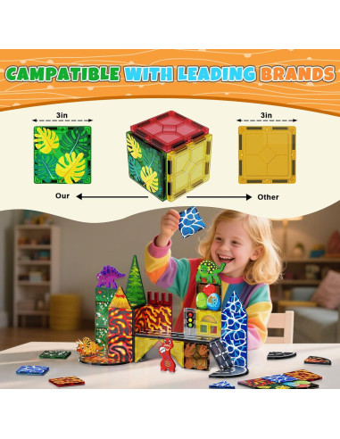 Juego de Azulejos Magnéticos Magneverse Dinosaurios 1.14 kg