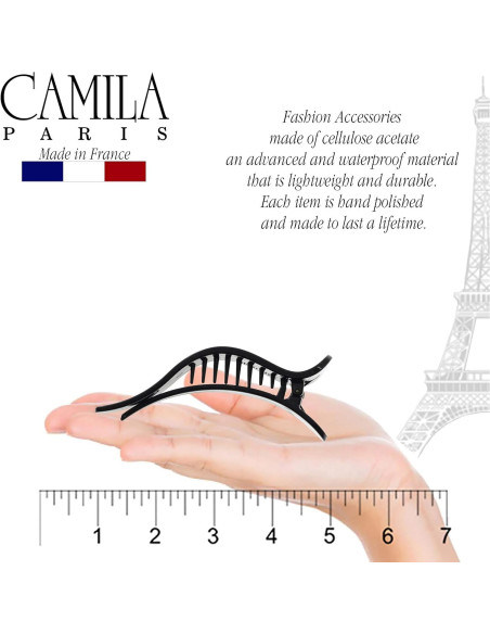 Clip de Pelo Francés Camila Paris CP922B Negro 9.5 cm