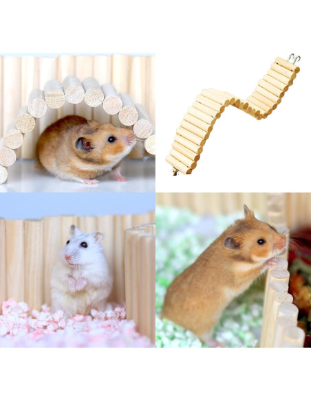 Puente Bendy de Madera Natural para Hámster 40x6 cm Puente Bendy de Madera Natural para Hámster 40x6 cm