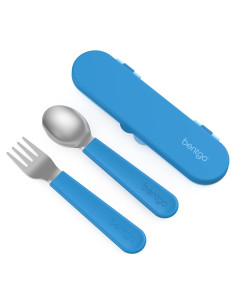 Juego de Utensilios Reutilizables Bentgo Kids - Acero Inoxidable Azul