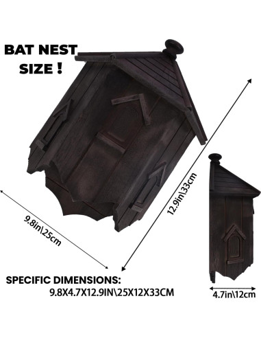 Casa para Murciélagos Ecológica Yiduomile - Refugio de Cedro 36cm