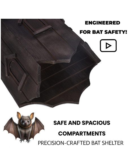 Casa para Murciélagos Ecológica Yiduomile - Refugio de Cedro 36cm