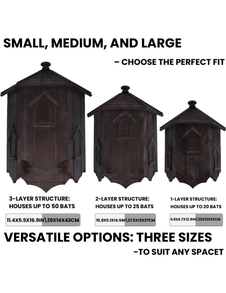 Casa para Murciélagos Ecológica Yiduomile - Refugio de Cedro 36cm