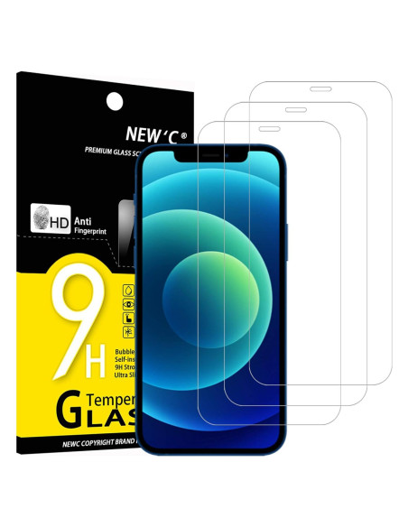 Protector de Pantalla Vidrio Templado NEW'C para iPhone 12/12 Pro 6.1" Protector de Pantalla Vidrio Templado NEW'C para iPhone 12/12 Pro 6.1"