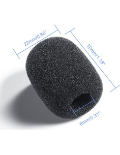 50 Piezas Filtros de Espuma para Micrófono Weewooday Negro 2