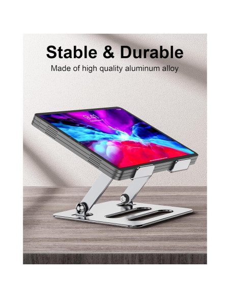Soporte para Tablet iAXBi Ajustable Plegable Aluminio Plateado