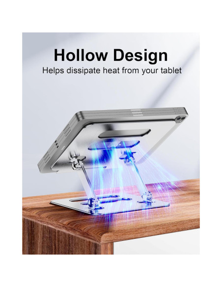 Soporte para Tablet iAXBi Ajustable Plegable Aluminio Plateado