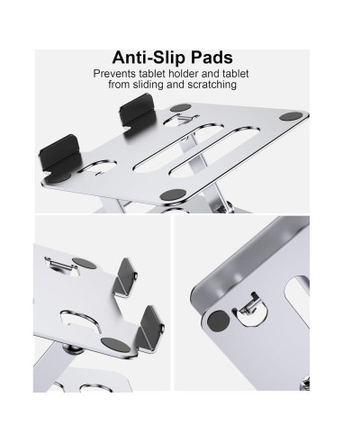 Soporte para Tablet iAXBi Ajustable Plegable Aluminio Plateado