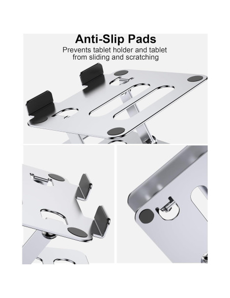 Soporte para Tablet iAXBi Ajustable Plegable Aluminio Plateado