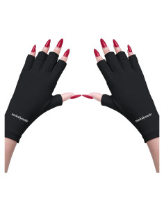 Guantes UV MelodySusie Negros UPF50+ para Manicura