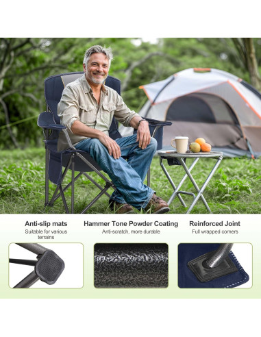 Silla de Camping Plegable Let's Camp Sobredimensionada 204 kg