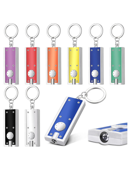 8 Mini Linternas de Llavero LED Glooglitter Multicolor