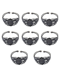 Bandeja de Filigrana Ovalada MIAO JIN 8 Pcs 25x18mm DIY