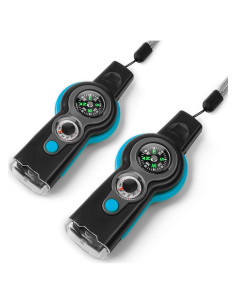 Silbato de Emergencia Multifuncional Binboll 7 en 1 - Azul y Negro