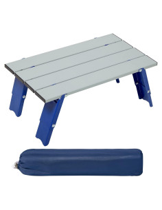 Mesa de Playa Plegable PORTAL Aluminio 15x8x6 cm Plata/Azul