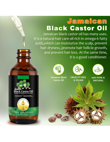 Aceite de Ricino Negro Jamaicano 56.8 ml YLXYZUAD Hidratante