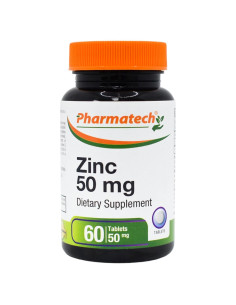Suplemento de Zinc 50 mg PHARMATECH 60 Tabletas Antioxidante
