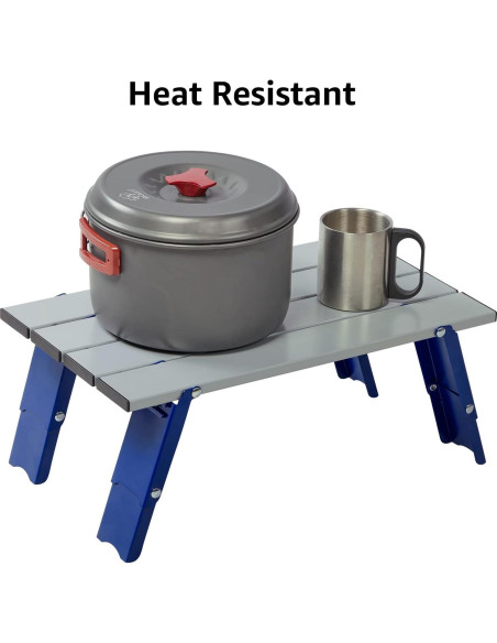 Mesa de Playa Plegable PORTAL Aluminio 15x8x6 cm Plata/Azul