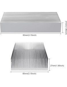 Disipador de Calor de Aluminio Manesi 80x80x27mm 209.79g 2