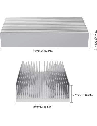 Disipador de Calor de Aluminio Manesi 80x80x27mm 209.79g