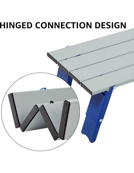 Mesa de Playa Plegable PORTAL Aluminio 15x8x6 cm Plata/Azul