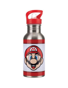 Botella de Agua de Metal Super Mario 500ml con Pajilla 2