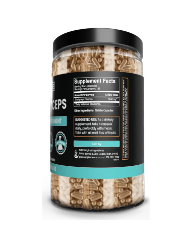 Cápsulas de Cordyceps 730 Unidades Ingredientes Originales Puros