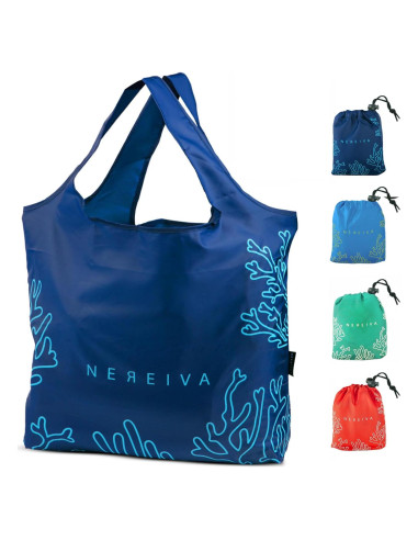 Paquete de 4 bolsas de supermercado plegables Nereiva - 25 kg