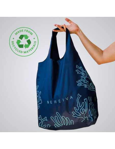 Paquete de 4 bolsas de supermercado plegables Nereiva - 25 kg Paquete de 4 bolsas de supermercado plegables Nereiva - 25 kg