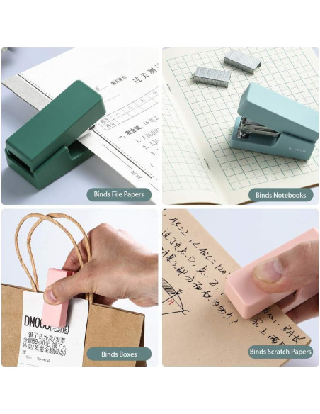 Mini Grapadora Leven Azul 20 Hojas con 640 Grapas