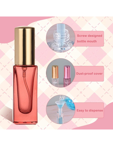 Set de 5 botellas de perfume de viaje RAMFIYN 6ml recargables