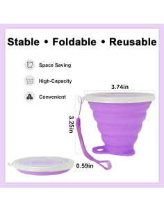 Taza Plegable de Silicona Guyuyii - 2 Pcs, Ecológica y Portátil 2