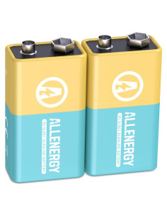 Baterías Alcalinas 9V ALLENERGY Paquete de 2 Larga Duración